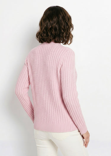 Pull chaud style irlandais col montant Lilas