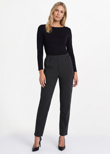 Legging droit ceinture élastiquée avec laine Noir/Anthracite