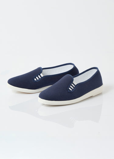 Mocassins toile largeur confort Marine