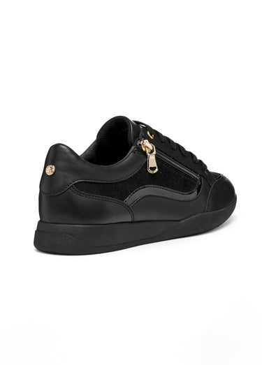 Baskets multimatières lacets et zip Noir