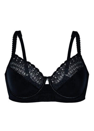 Soutien-gorge dentelle et microfibre Noir