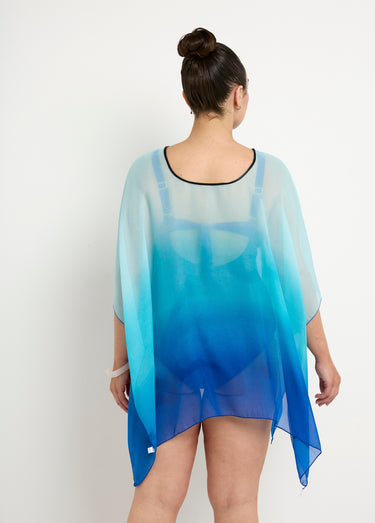 Tunique de plage en voile, dégradé Bleu