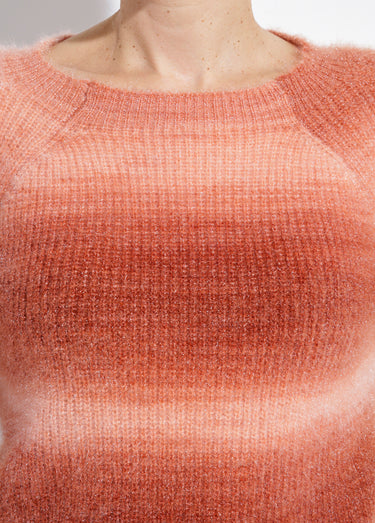 Pull raglan maille poilue effet tie & dye Noisette