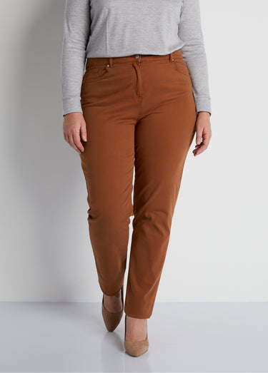 Pantalon droit 5 poches coton stretch Ecureuil