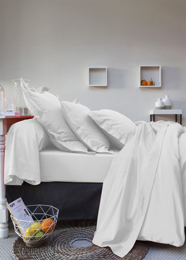 Taie pur coton uni RELAX Blanc