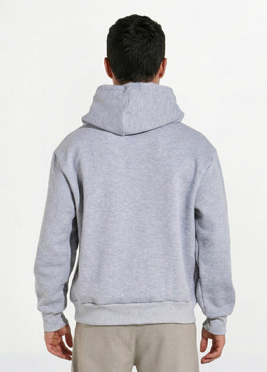 Sweat-shirt zippé molletonné à capuche Gris