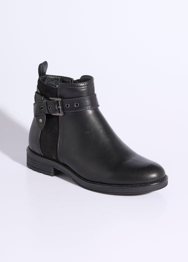 Boots bi matière avec bride cheville Noir
