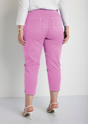 Pantacourt taille élastiquée 5 poches Lilas
