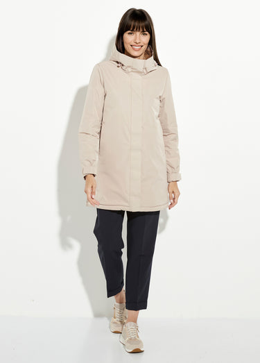 Parka chaude déperlante doublure fourrure Beige