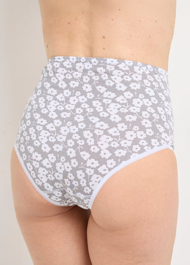 Culotte taille haute imprimée - lot de 4 Gris/Blanc