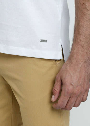 Polo en maille piquée à manches courtes Blanc