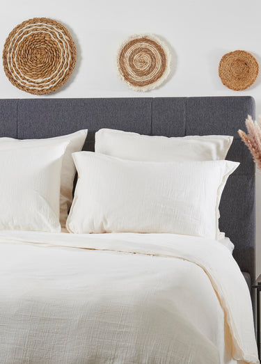 Housse de couette gaze de coton uni GAZE Ivoire