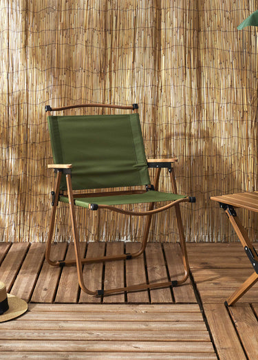 Fauteuil outdoor pliant, métal et tissu Vert