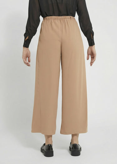 Pantalon large élastiqué, Essentiel Camel