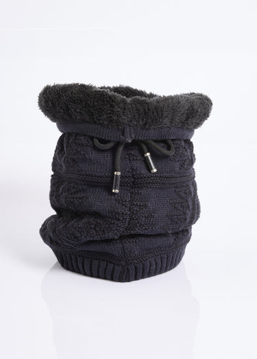 Tour de cou maille et sherpa, zig zag Marine