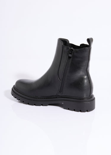 Boots Chelsea crantées détails matières Noir