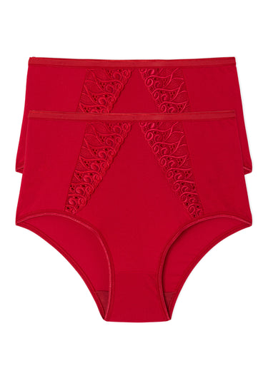 Culotte couvrante taille haute - lot de 2 Carmin Lot2
