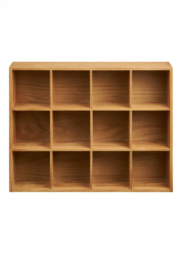 Etagère en chêne 12 cases SORIA Naturel
