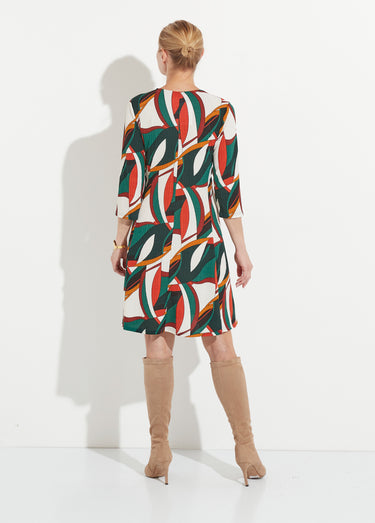 Robe cache-coeur col V imprimé graphique Imprime Vert