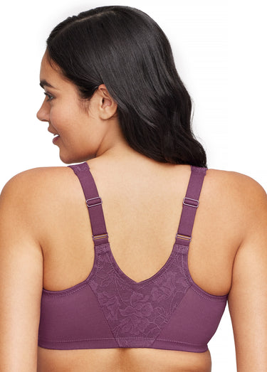 Soutien-gorge WonderWire Dentelle Dos Nageur à Fermeture Frontale, Spécial Grandes Tailles n°9246 Prune