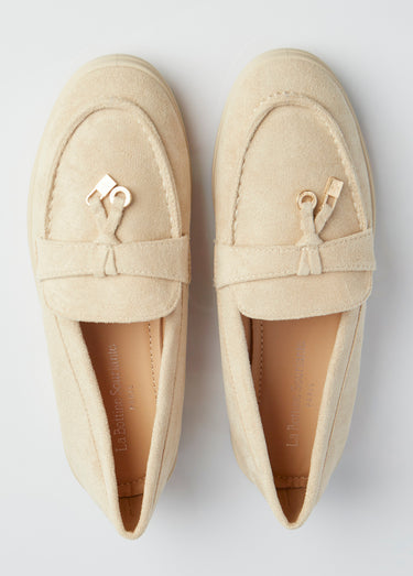 Mocassins style loafers aspect daim Beige