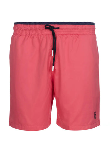 Short de bain uni, taille élastiquée Rose Fonce