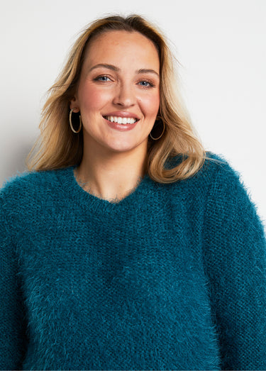Pull maille douce effet poilu Canard
