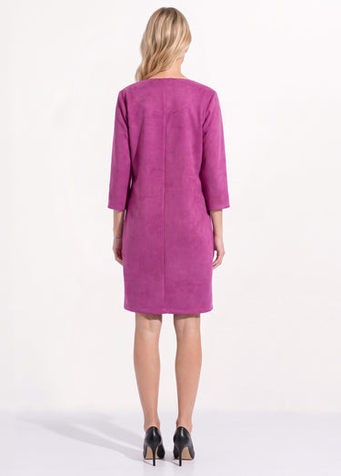 Robe ample courte en tissu suédé uni Cassis