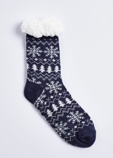 Paire de chaussettes chaudes en sherpa Marine