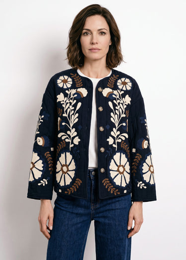 Veste matelassée inspiration bohème Noir