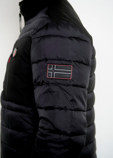 Doudoune chaude zippée à capuche Noir