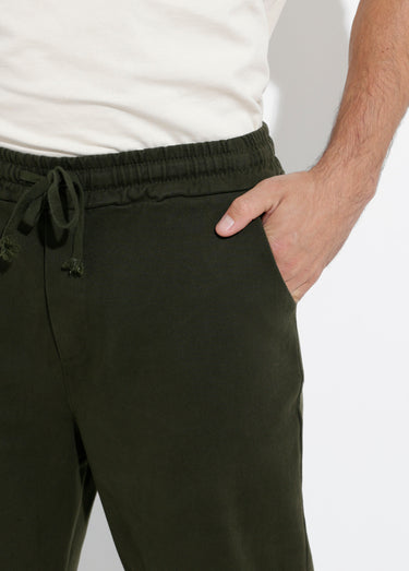 Pantalon élastiqué confort style casual Kaki