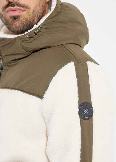 Veste chaude polaire sherpa façon moutonné Vert Fonce