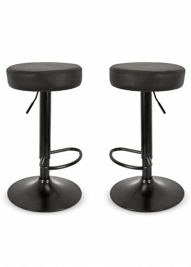 Set 2 Tabourets hauts sans dossier Noir