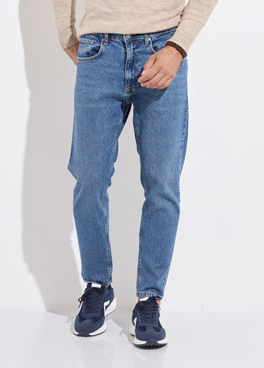 Jean 5 poches homme, coupe droite Bleu