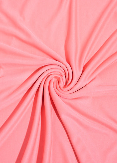 Coupon tissu habillement, jersey vitaminé Corail