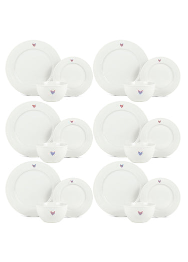 Service de table porcelaine 18 pièces couleur Blanc