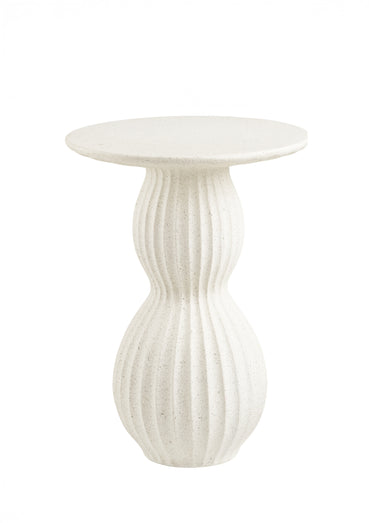 Table d'appoint rainurée, néo baroque Blanc