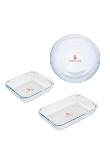 Plats à four en verre, modèles assortis Blanc