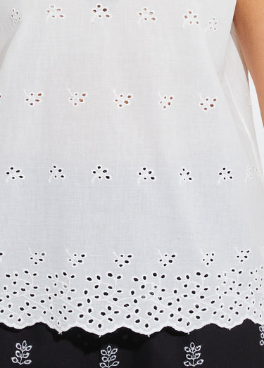 Top débardeur broderie anglaise coton Ecru