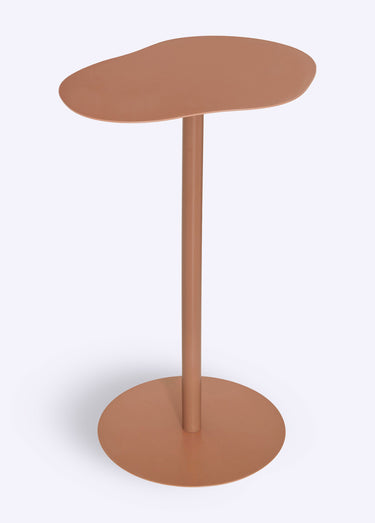 Table d'appoint métal, forme organique Terracota