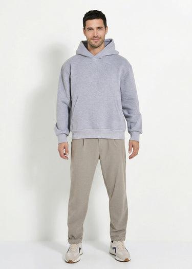 Sweat-shirt zippé molletonné à capuche Gris
