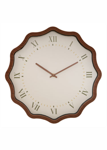 Horloge fantaisie cadre ondulé MONA Marron