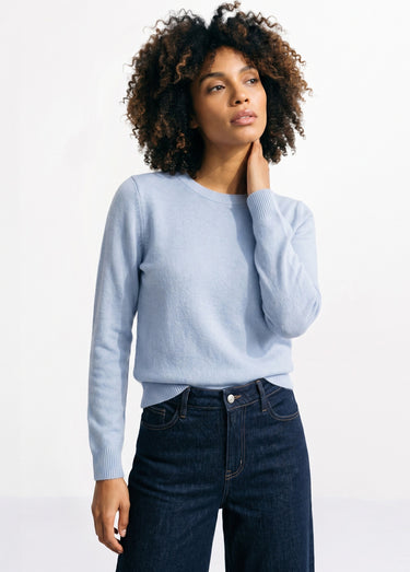 Pull doux col rond manches longues Ciel