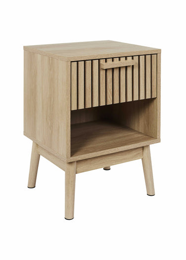 Table de chevet en bois claustra Marron