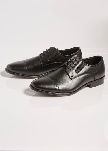Derbys chic à bout droit, intérieur cuir Noir