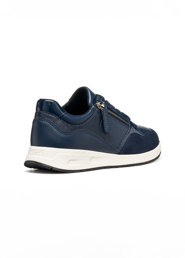 Baskets compensées lacets et zips Bleu Marine