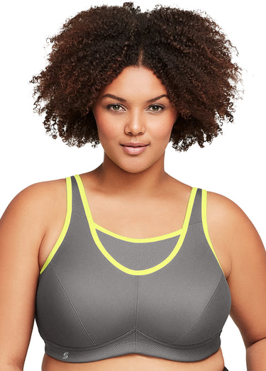 Brassière Sport anti-rebondissements Gris/Jaune