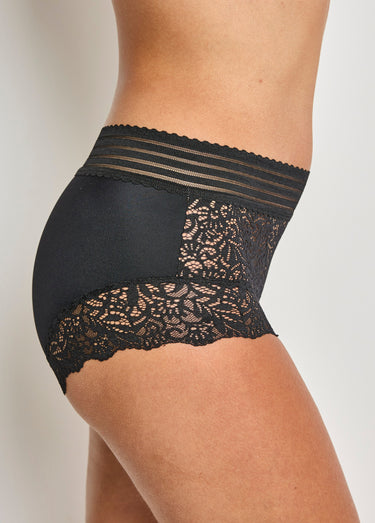 Culotte gainante taille haute dentelle Noir