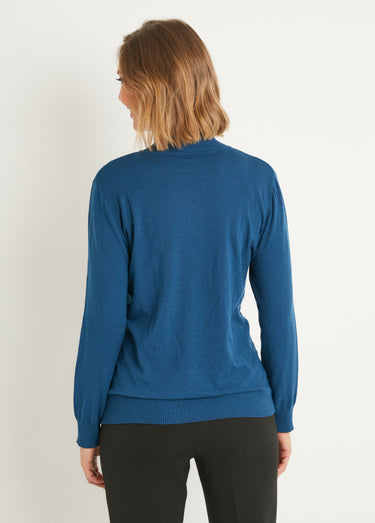 Pull doux uni col montant modal mélangé Canard